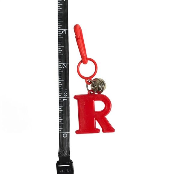 Vintage 80s Bell Charm Letter R Red Clip On Initial Alphabet Plastic Toy Jewelry - Picture 7 of 8